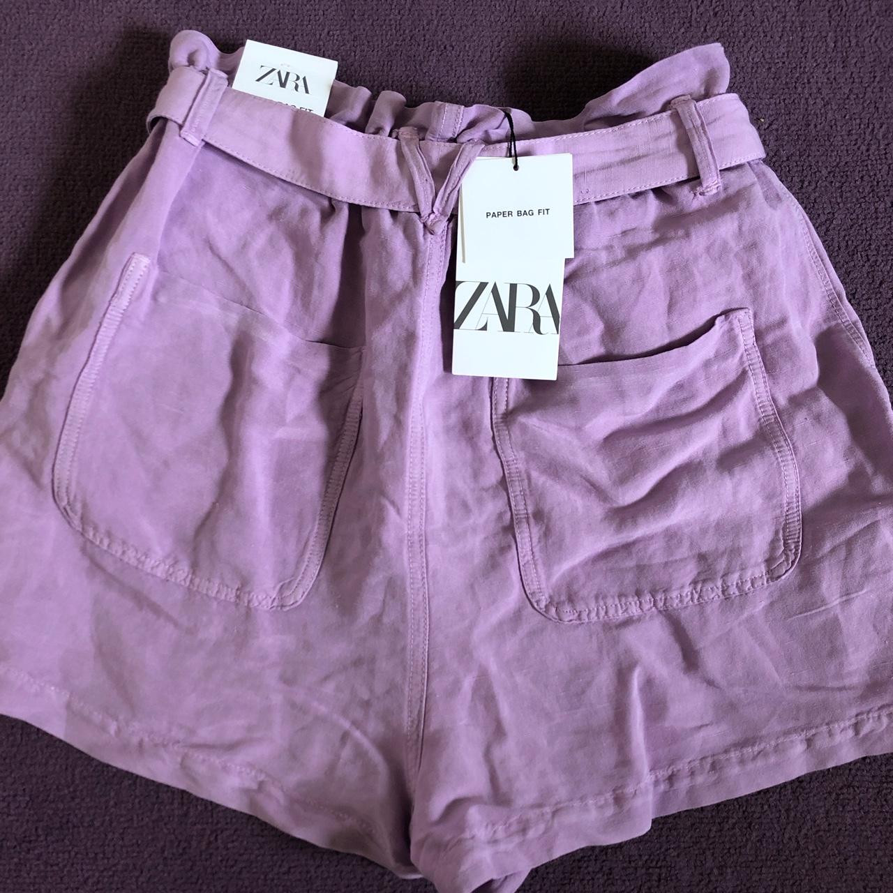 zara purple shorts