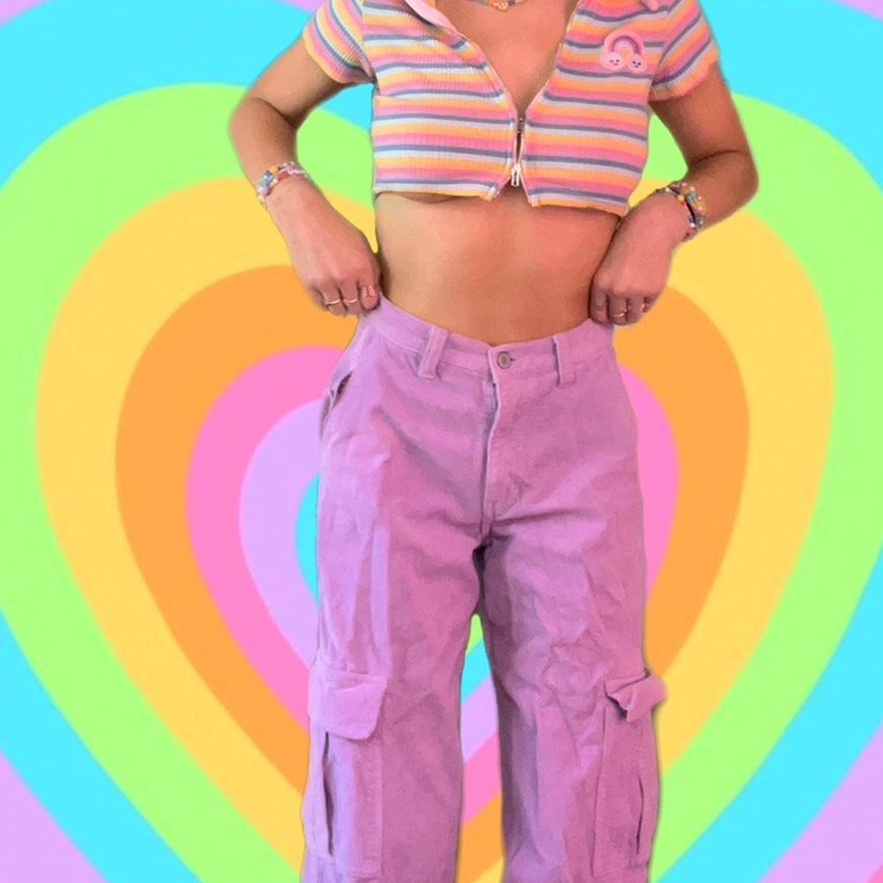 Brandy Melville Tatum Lavender Corduroy Pants🌈 Super... Depop