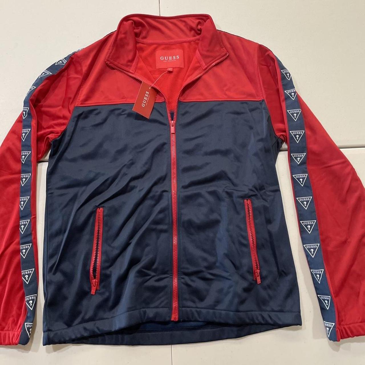 guess red white and blue jacket