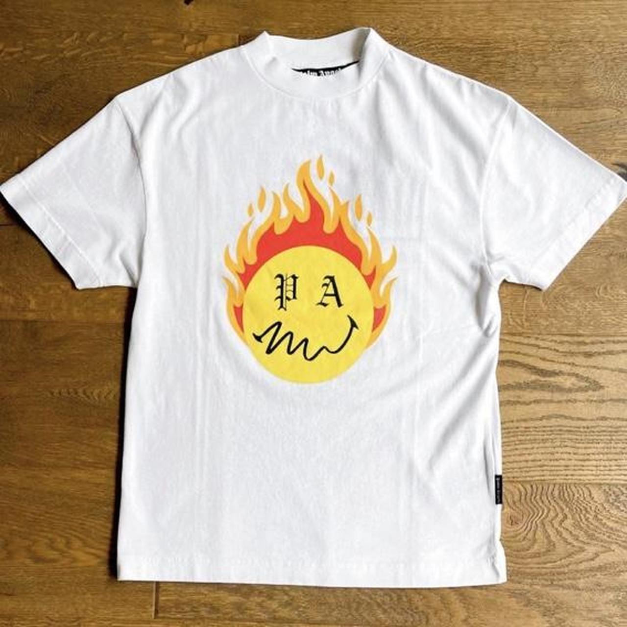 Palm Angels Burning Head Short-Sleeve T-Shirt 'White/Yellow' PMAA001R21JER0040118