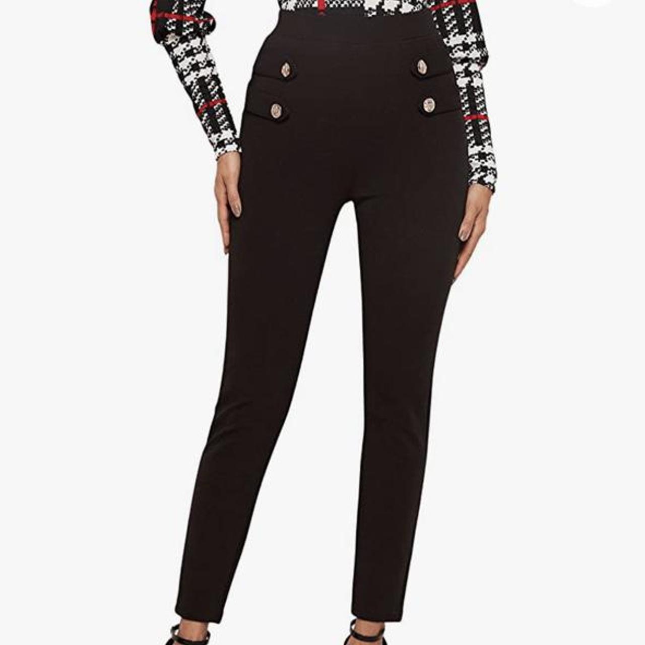 high waisted black skinny work pants