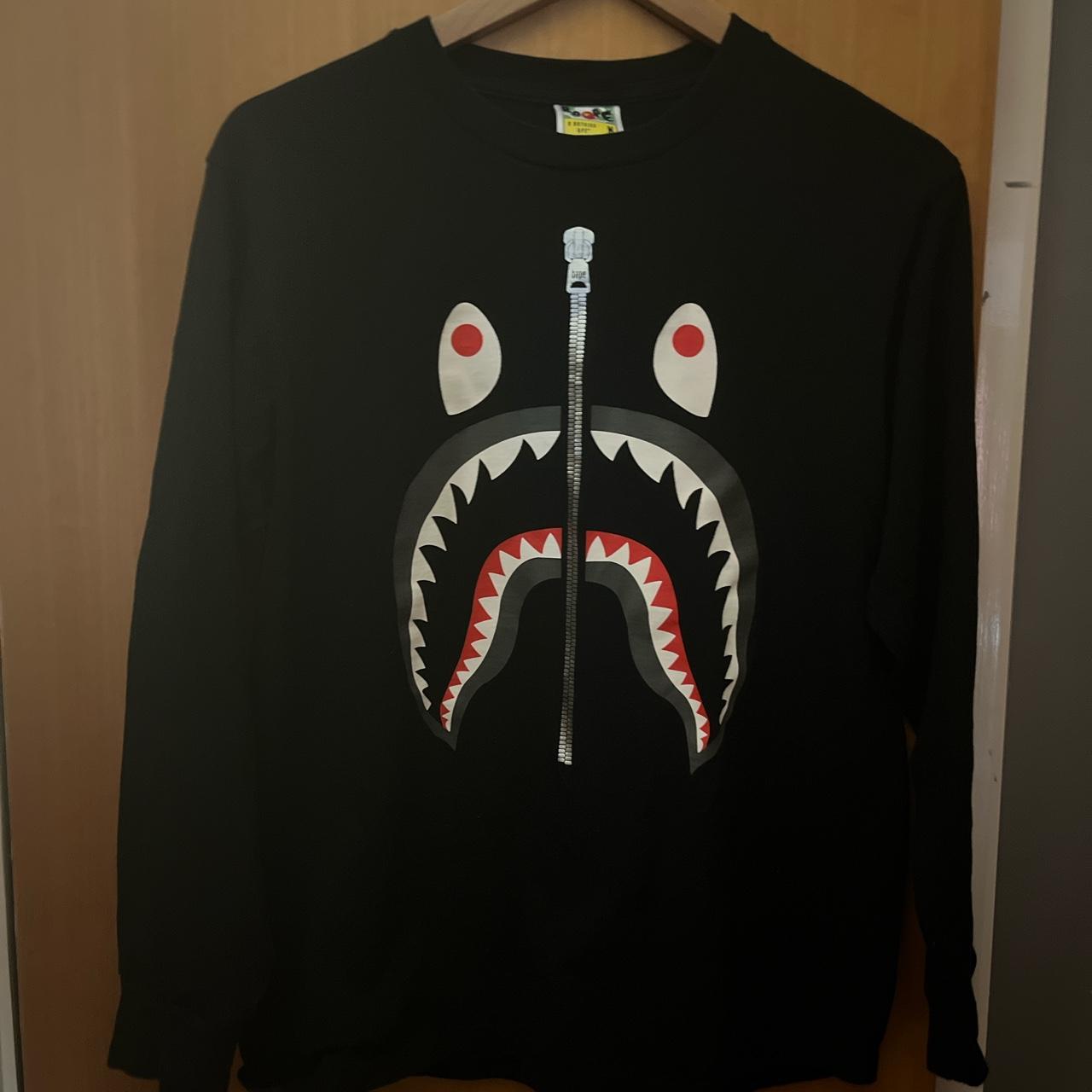 Bape shark shops long sleeve tee