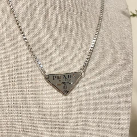 Authentic Prada Repurposed Black Silver Triangle Chunky Necklace — LUXE  Reworked