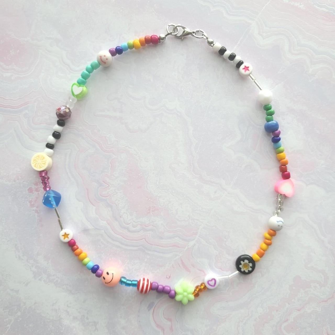 Estella Bartlett | Gold Plated Morganite Pastel Rainbow Mix Beaded Necklace  with T-Bar