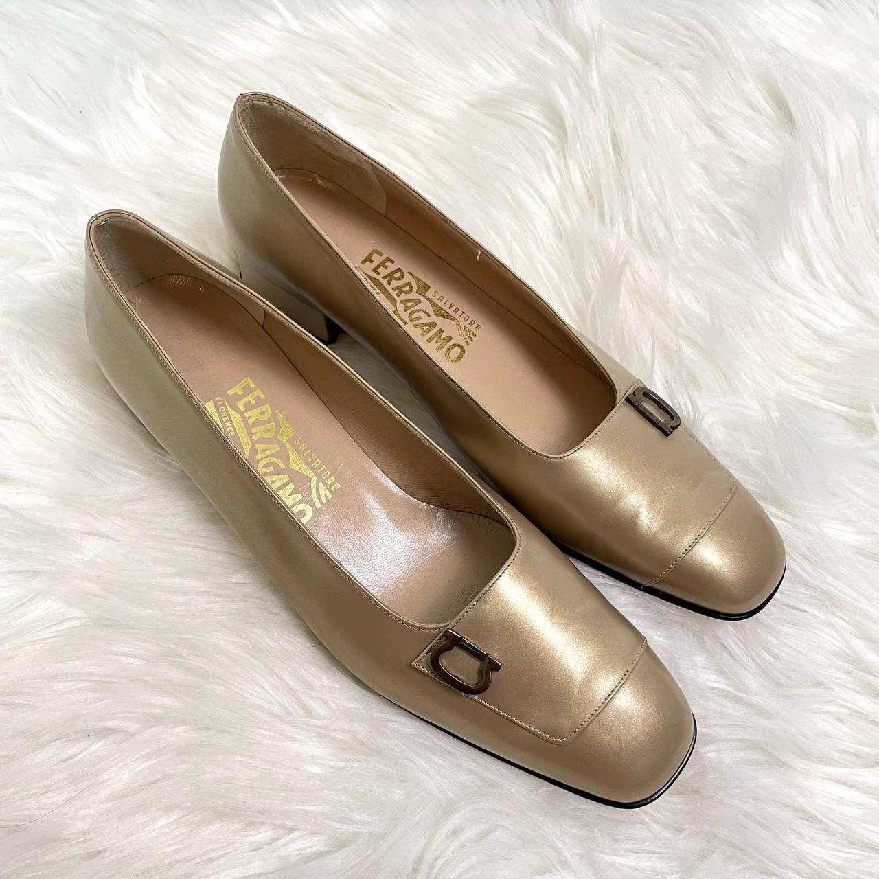 Gold ferragamo shoes best sale