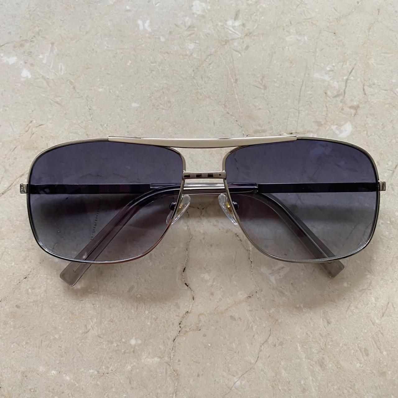 MENS SUNGLASSES Silver frame with a Dark... - Depop