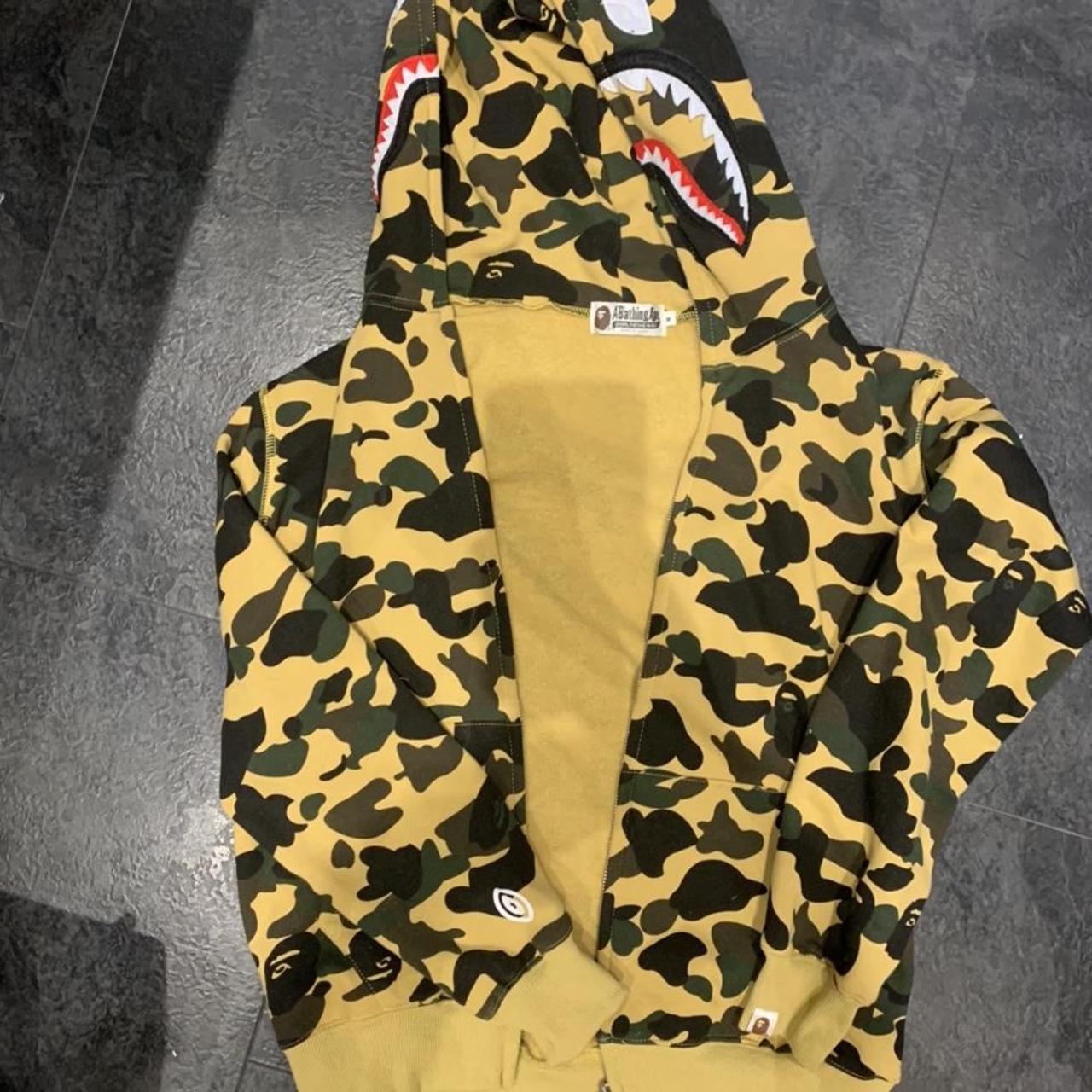 Bape Shark hoodie yellow Size Medium (fits like a... - Depop