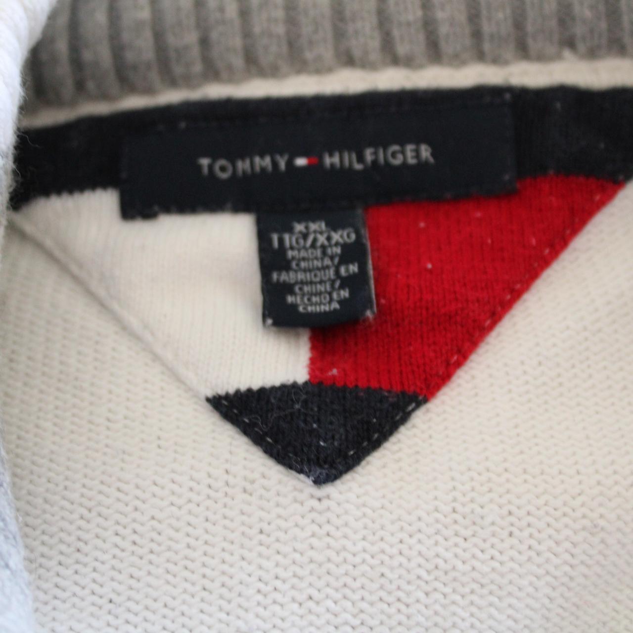 Tommy Hilfiger white zipped cardigan (132)# Slight... - Depop