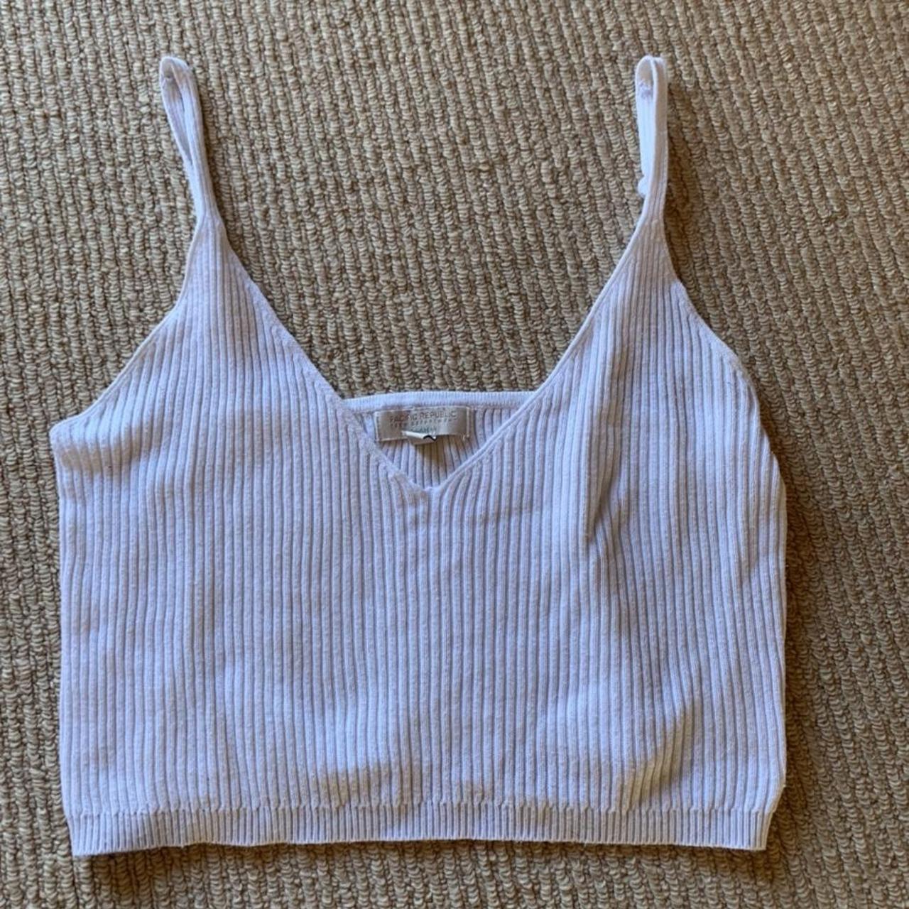 Plain White Cami Top Pull And Bear Size Depop