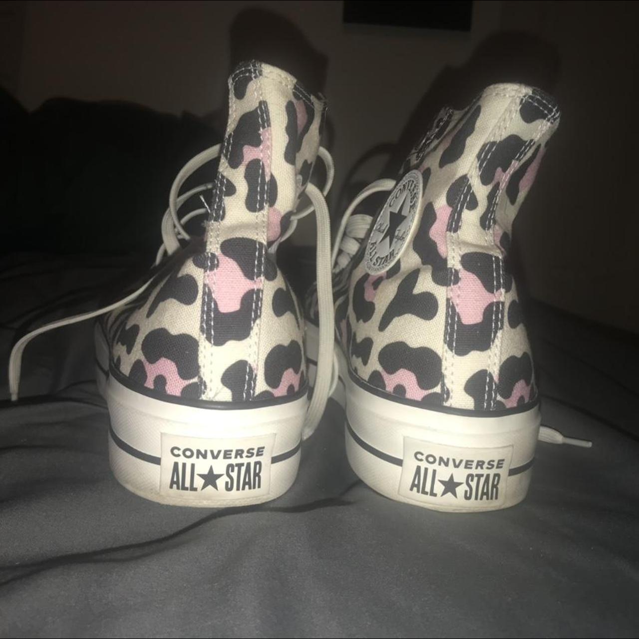 Platform converse Pink cheetah print size 11... Depop