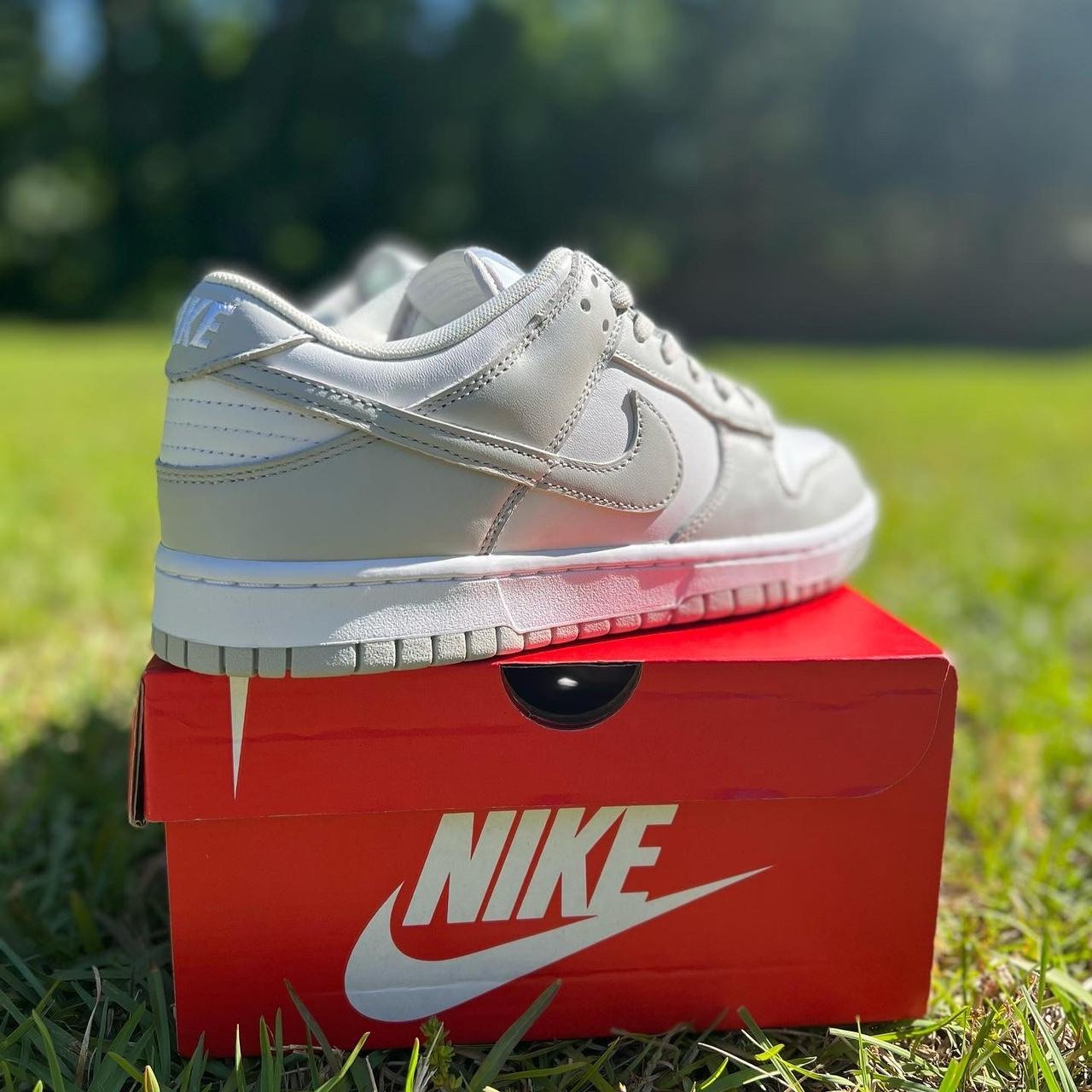 dunk low grey fog on foot