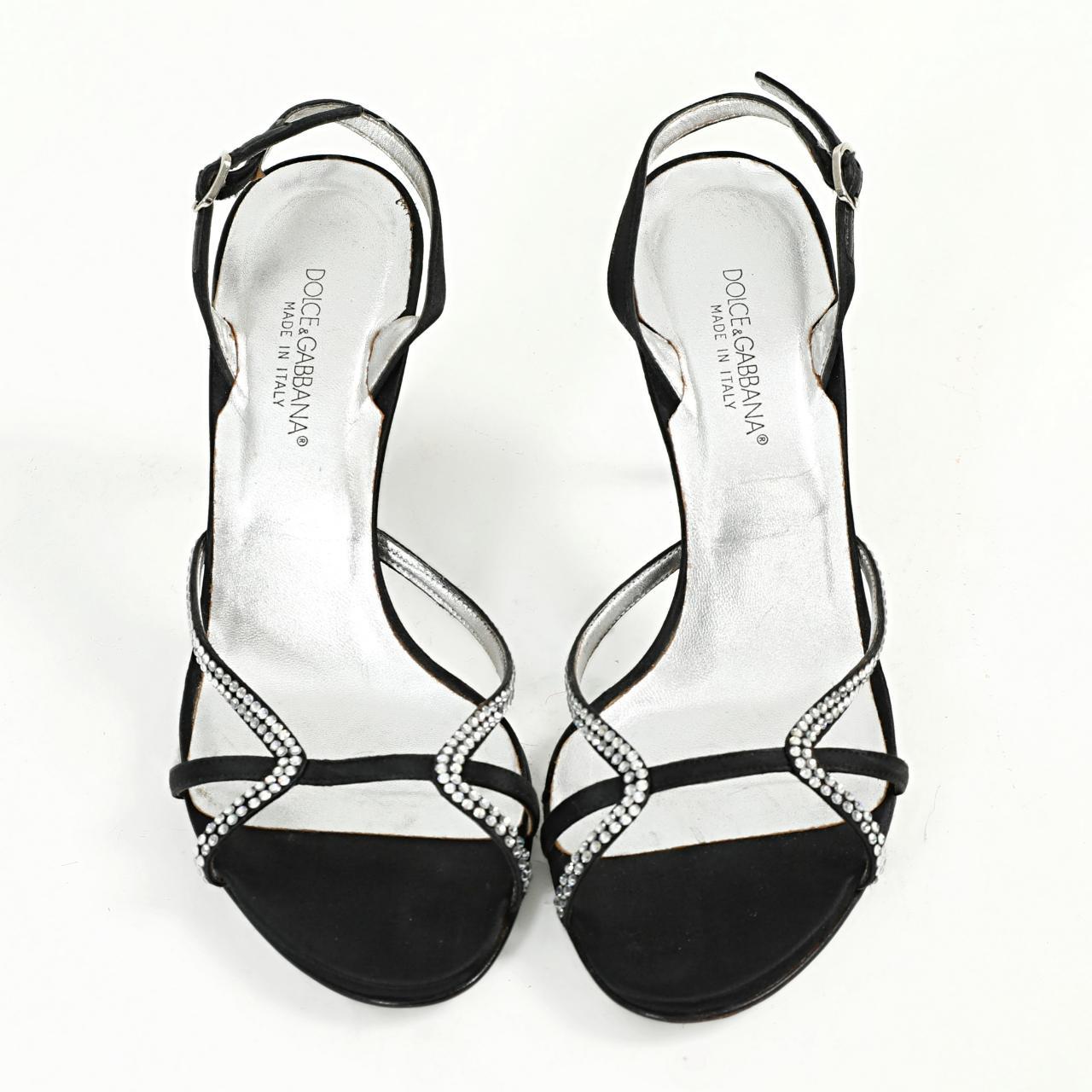 dolce and gabbana black and silver shoes