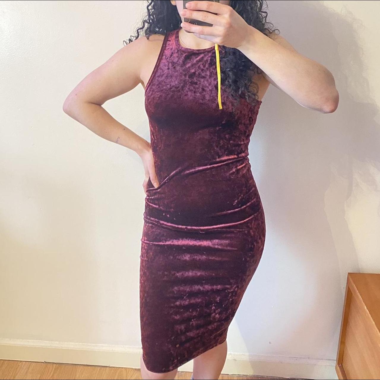 Velvet Fitted Dress Forever21 velvet burgundy