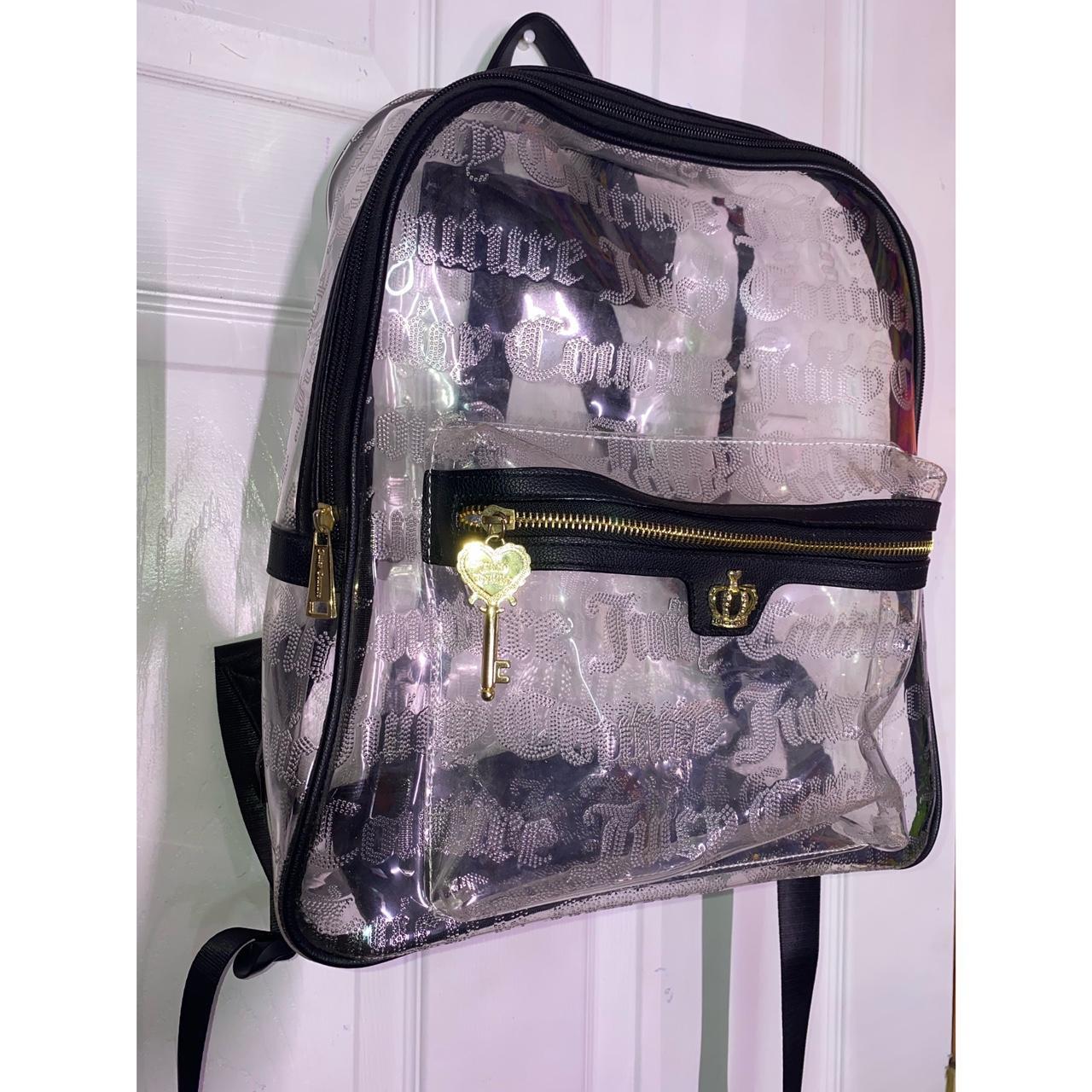 Gold black Juicy Couture see through backpack with