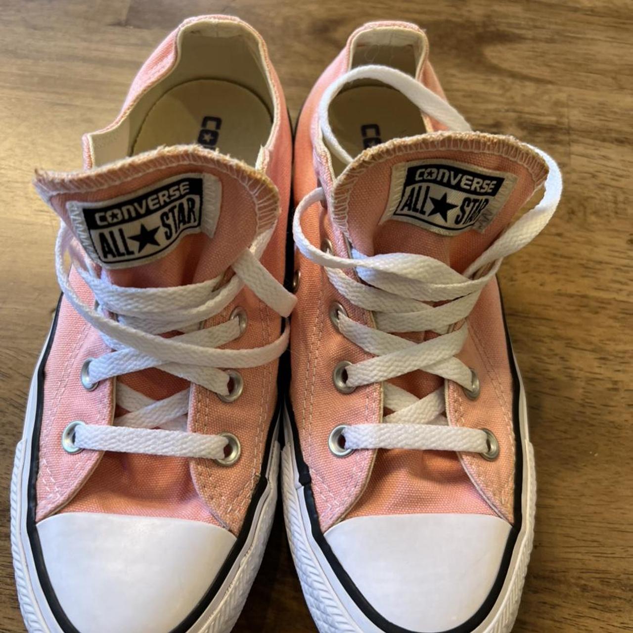 Converse all star sneakers unisex pink in color... - Depop