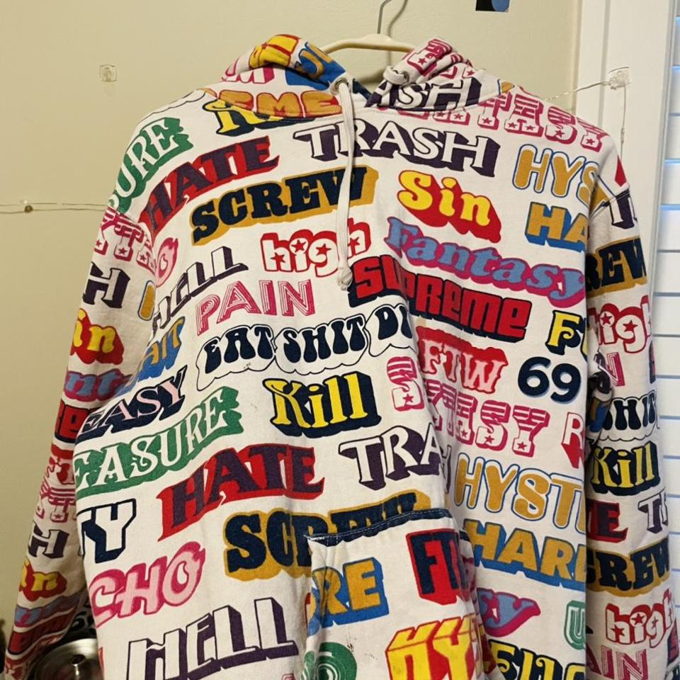 Supreme hysteric glamour text on sale hoodie