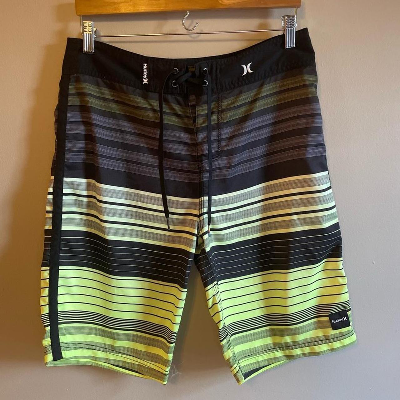 Hurley Men's Black and Yellow Shorts | Depop