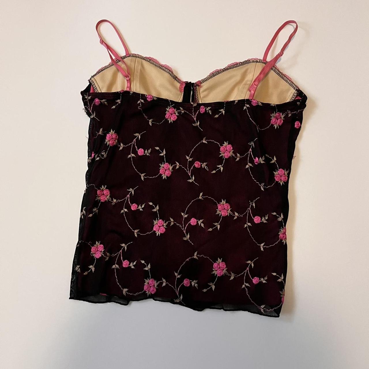 Y2k floral mesh corset cami top Beautiful... Depop