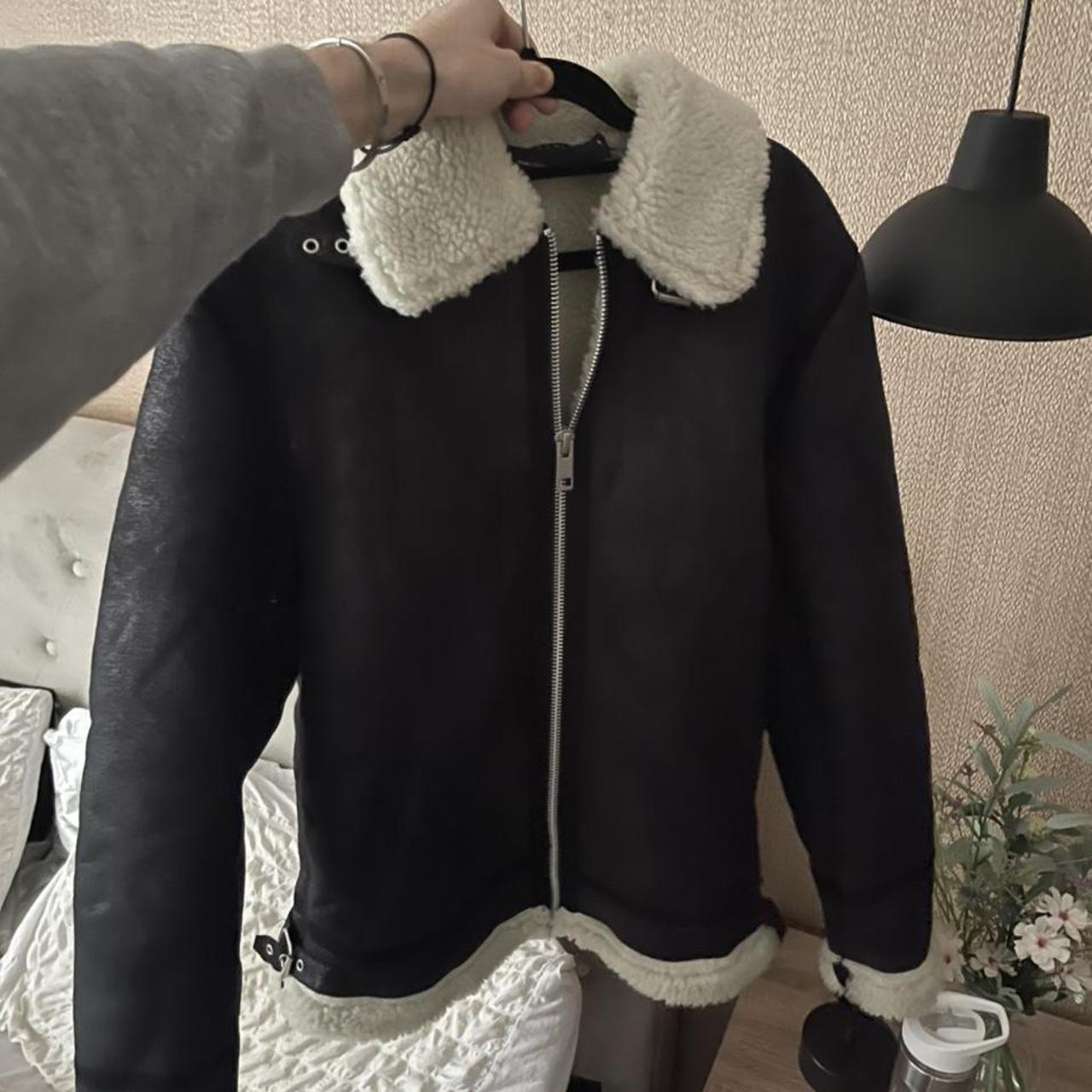 ASOS MENS SUEDE JACKET WITH FUR BORG