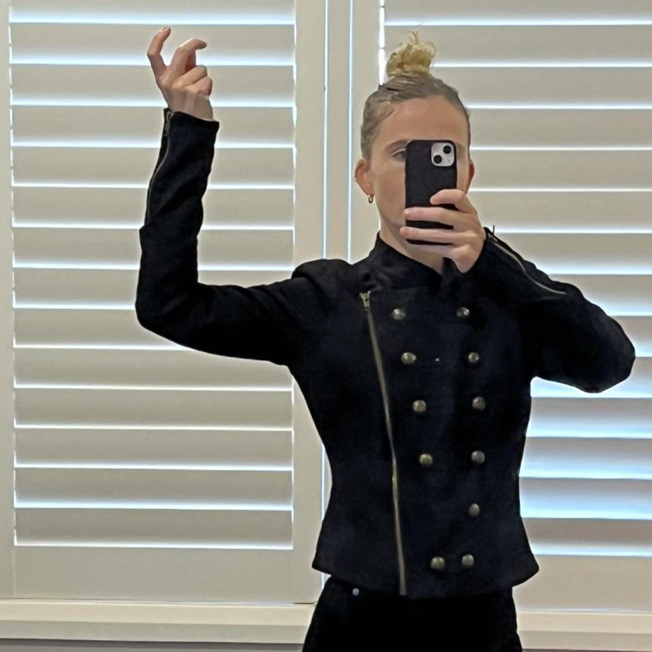 Military style jacket gold buttons Kind of military... Depop