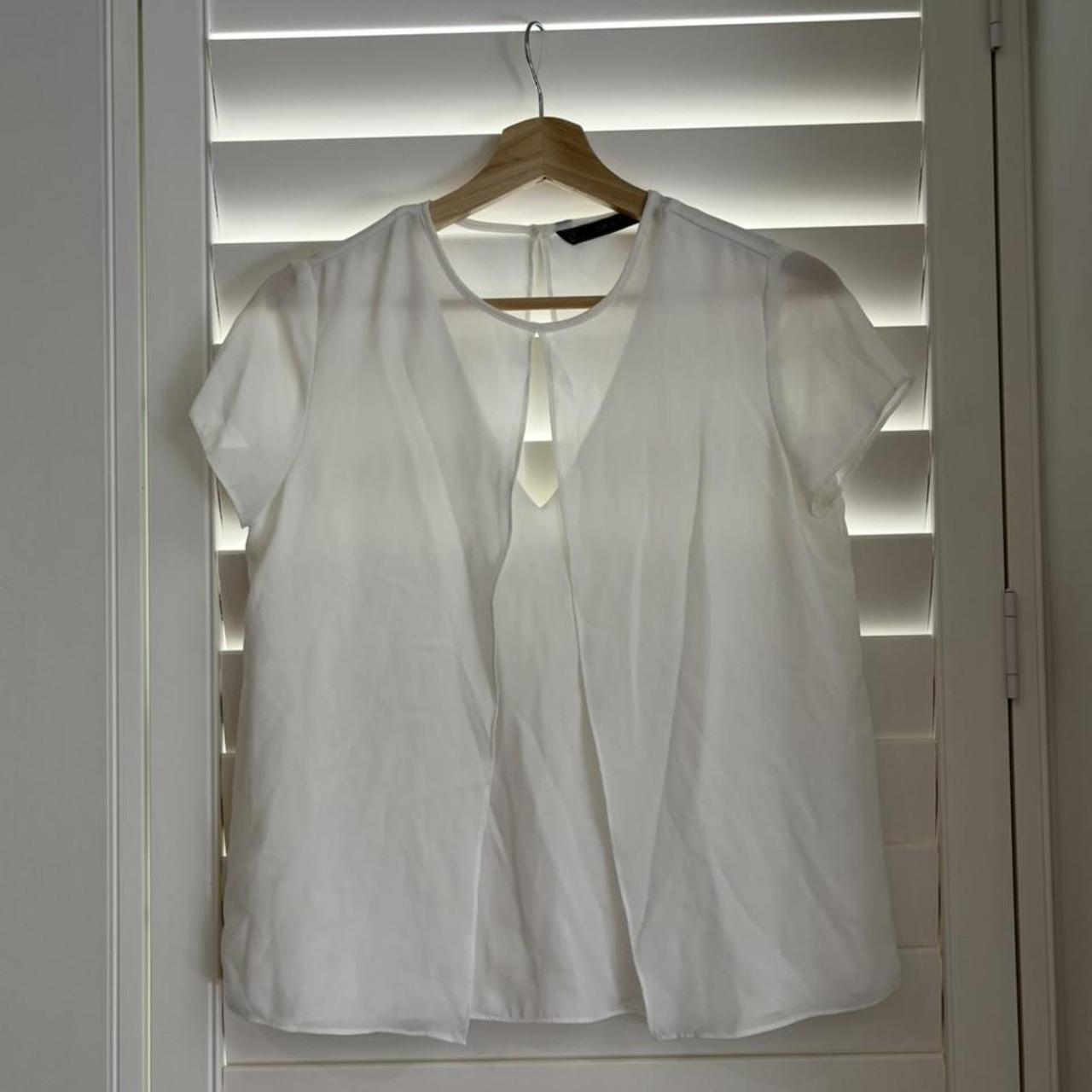 Zara Women's White Blouse | Depop