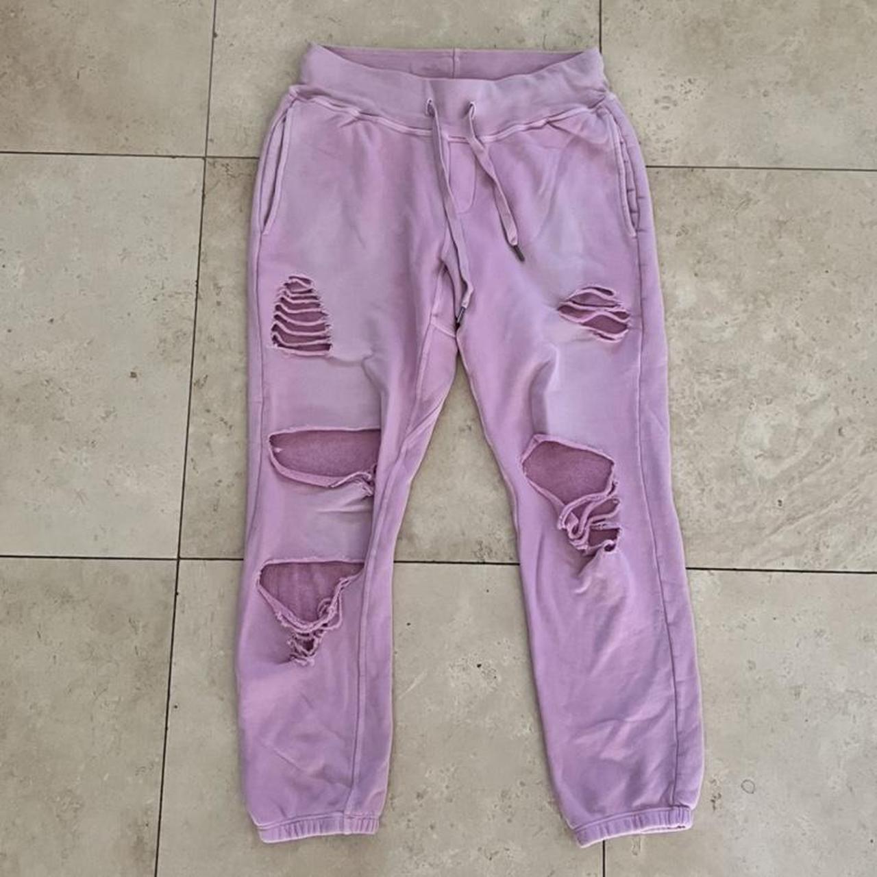 Distressed Joggers - Pink