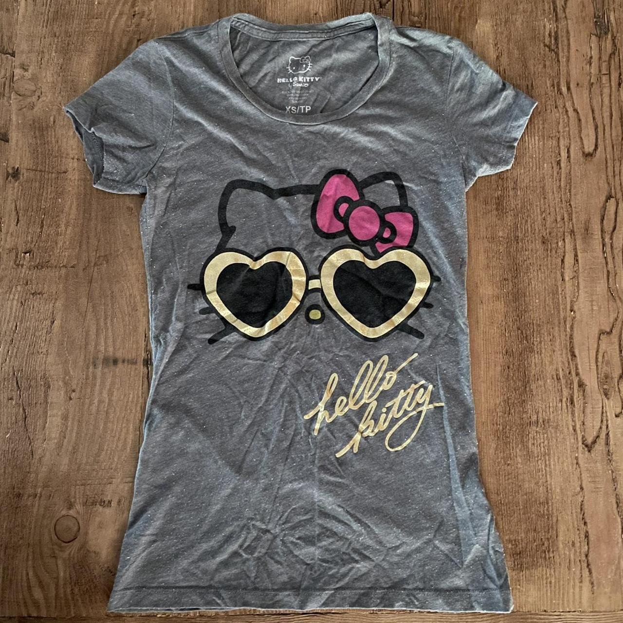  Hello Kitty Nerd Glasses Tee Shirt T-Shirt : Clothing