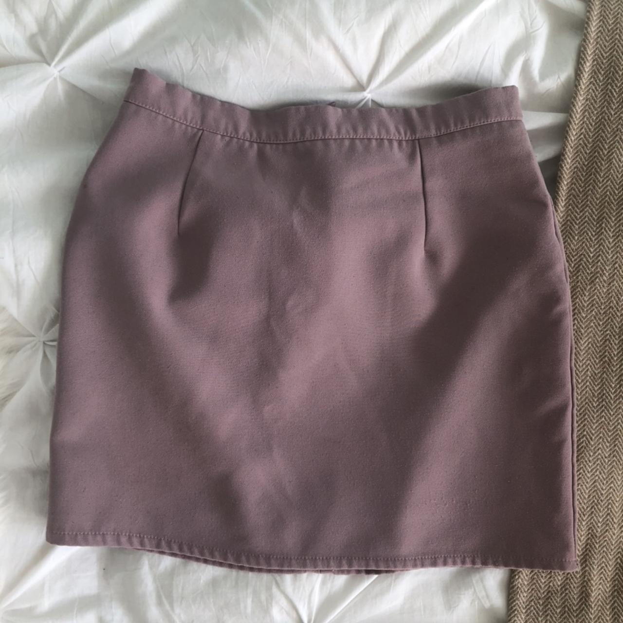 DUSTY PINK MINI SKIRT size: 8 Worn but in good... - Depop