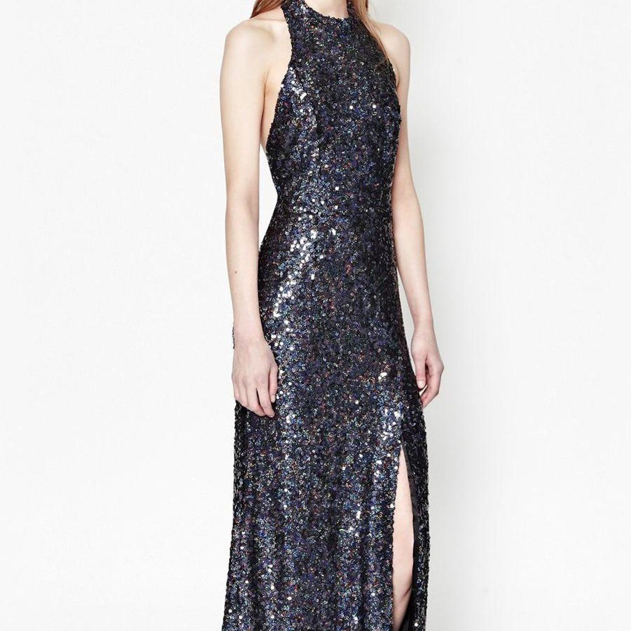 French Connection purple sequin halter neck maxi Depop