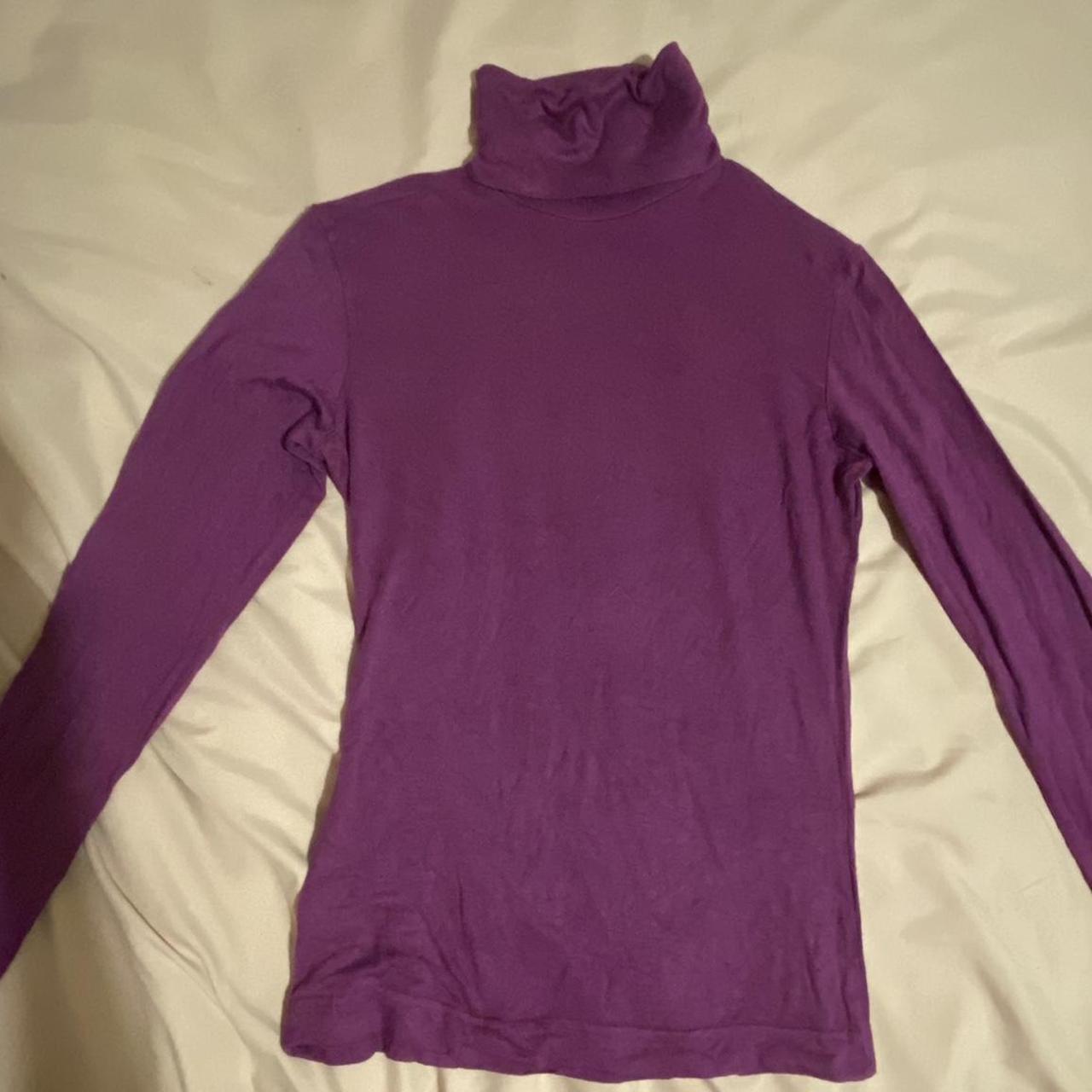 Warm Purple Turtle Neck Top High Neck Roll Neck Depop