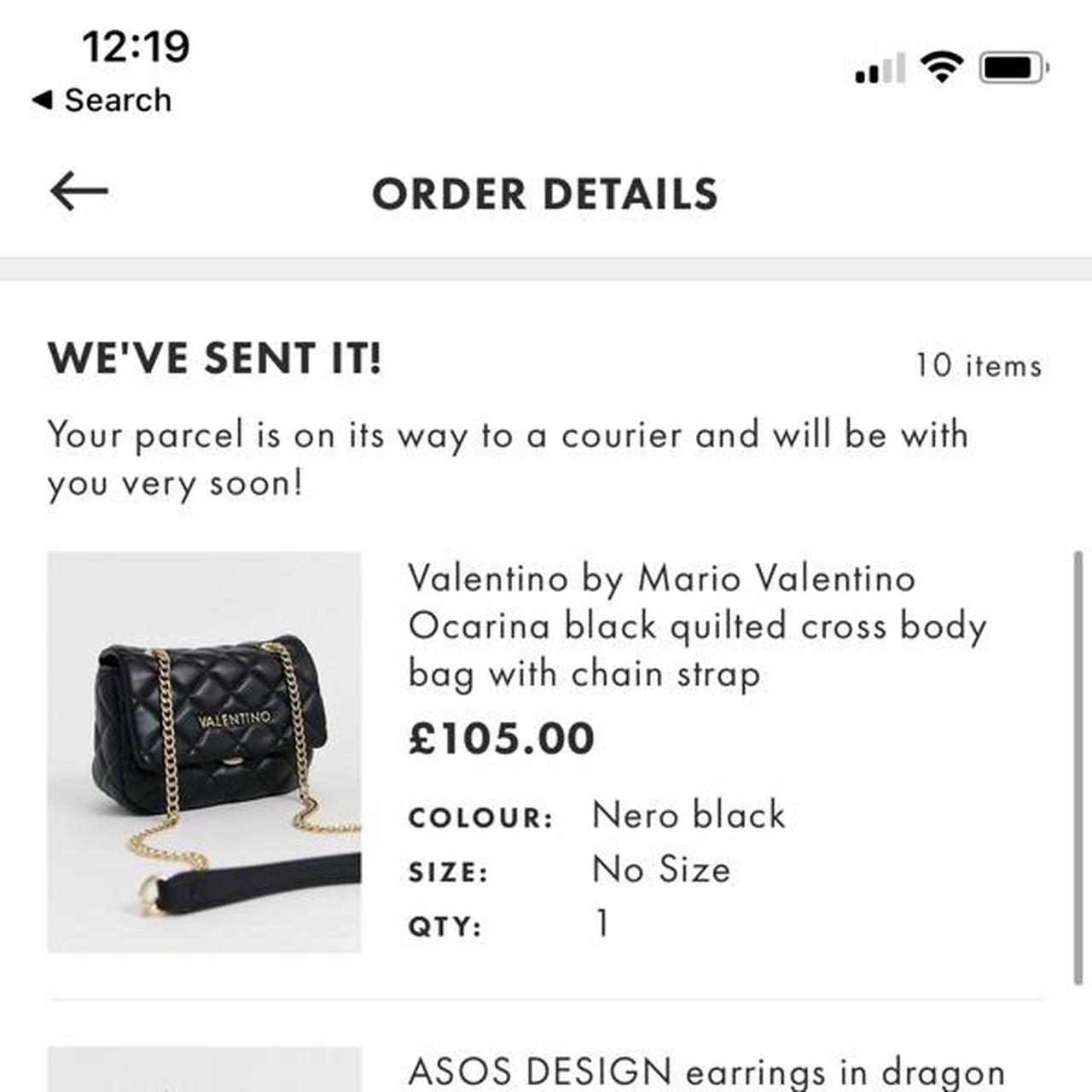 Black quilted Valentino bag with gold chain straps Depop