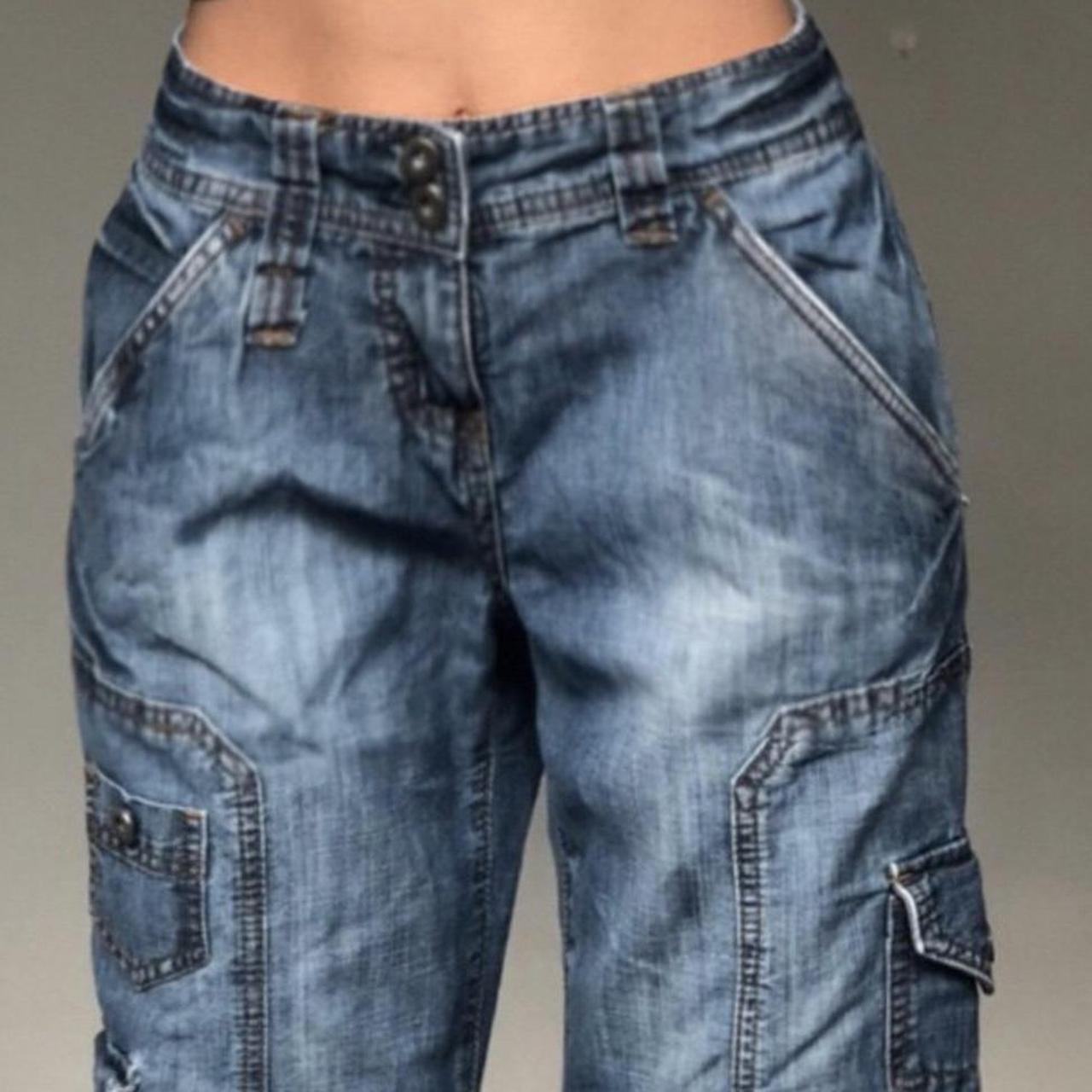 Bleached Pocket Cargo Jeans - Depop