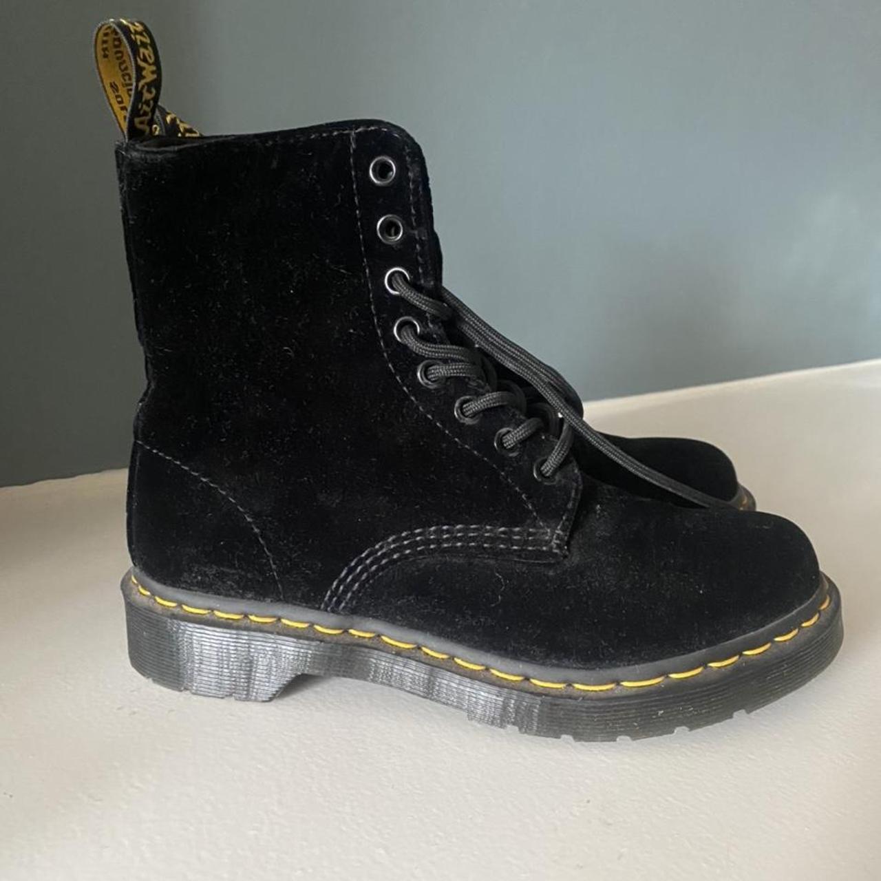 black velvet doc martens womens