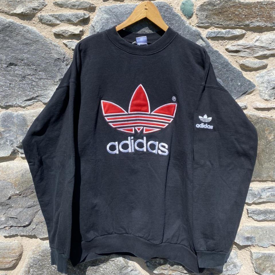 Black and shop red adidas sweatshirt