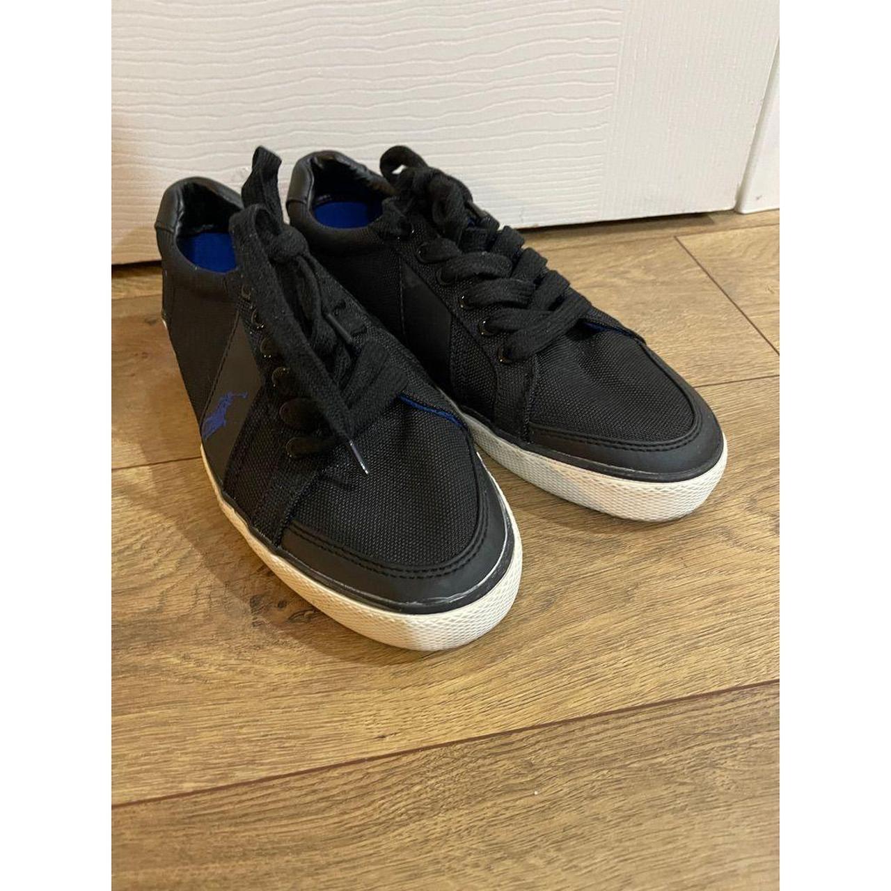 Polo Ralph Lauren Men's Black and Blue Trainers | Depop