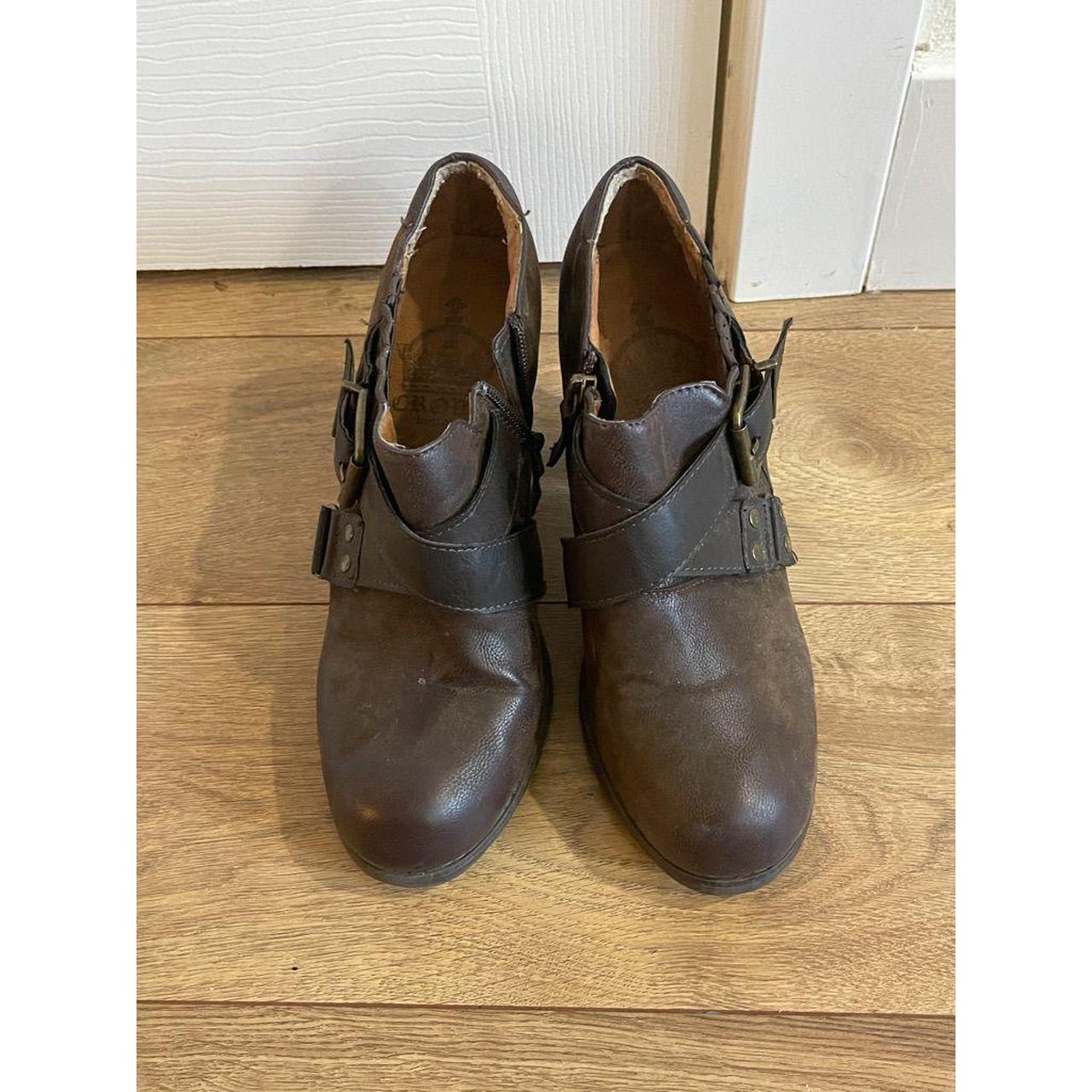 Crown Vintage bonnie bell boot Brown neutral bootie... - Depop