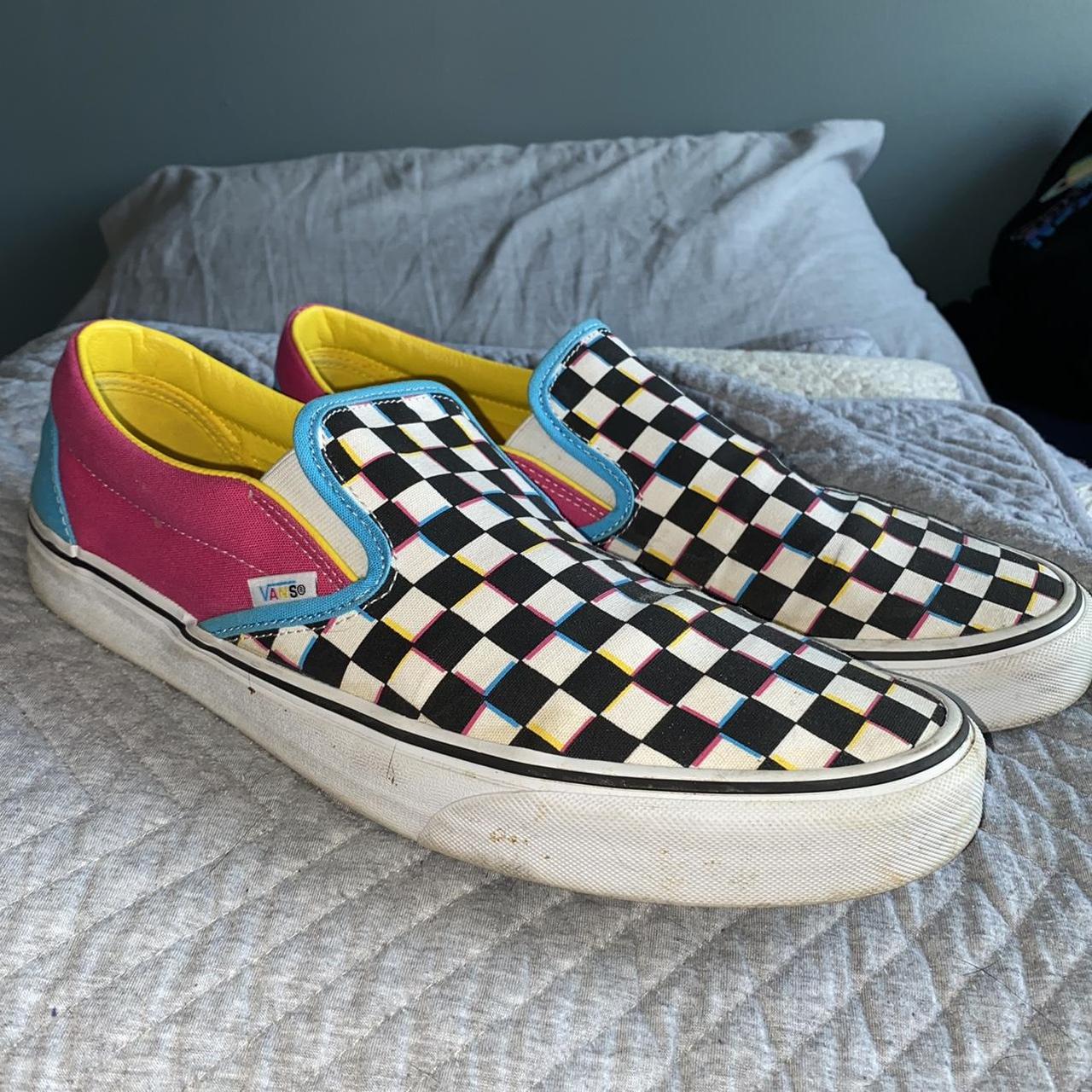 Vans Crazy Check Slip on 7 10 condition comes in. Depop