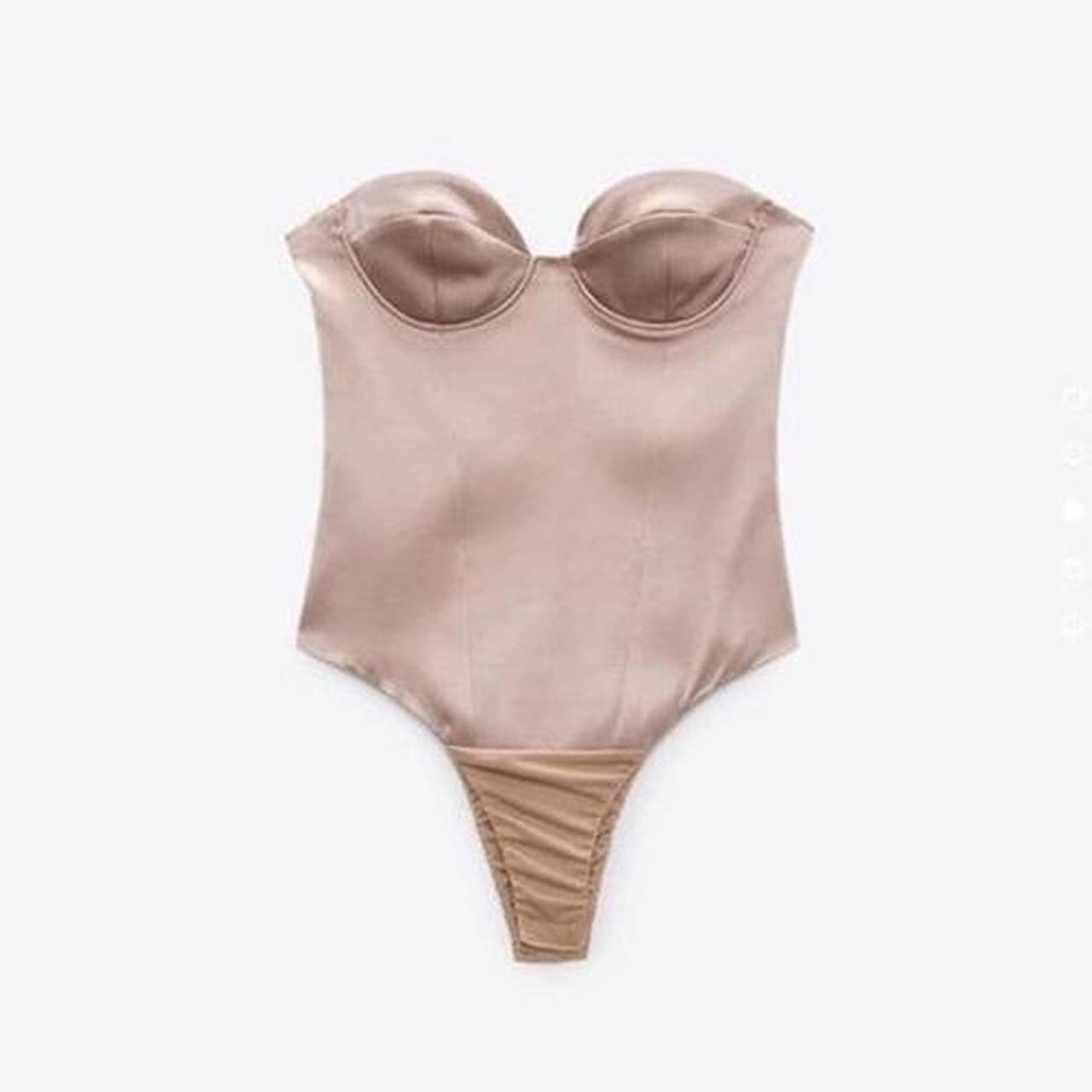 Zara Women's Pink Corset Depop