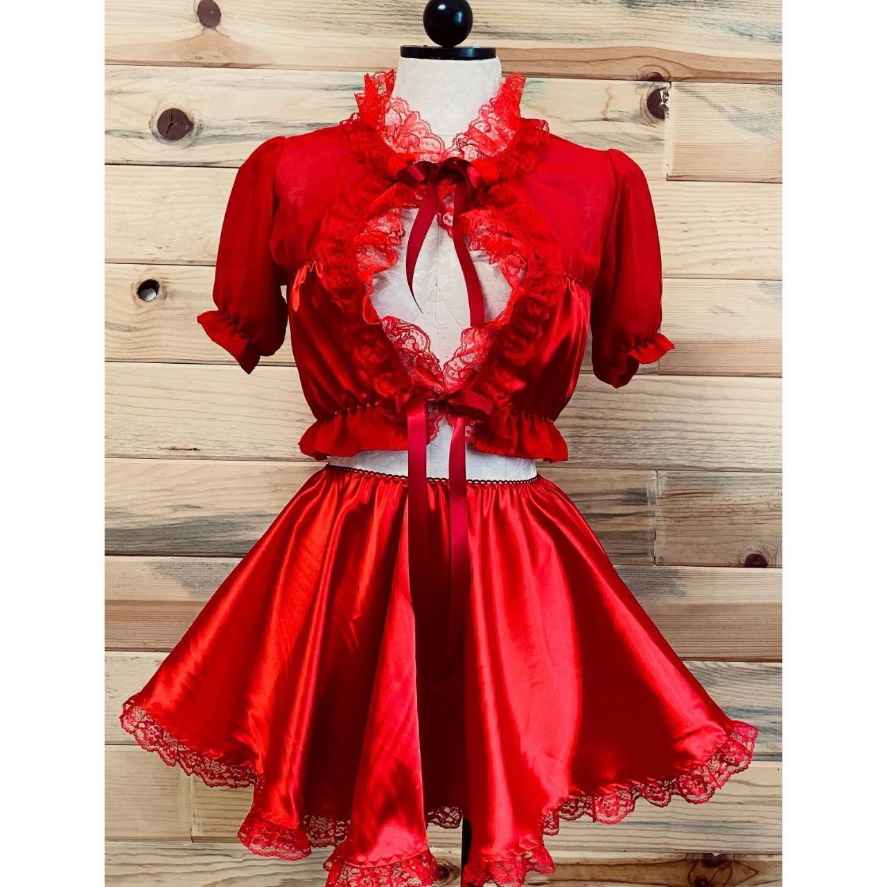 Red Satin Sissy Dress