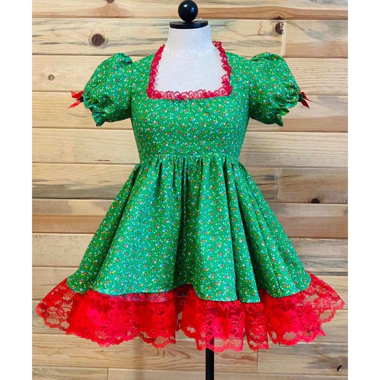 Women's Green and Red Dress | Depop