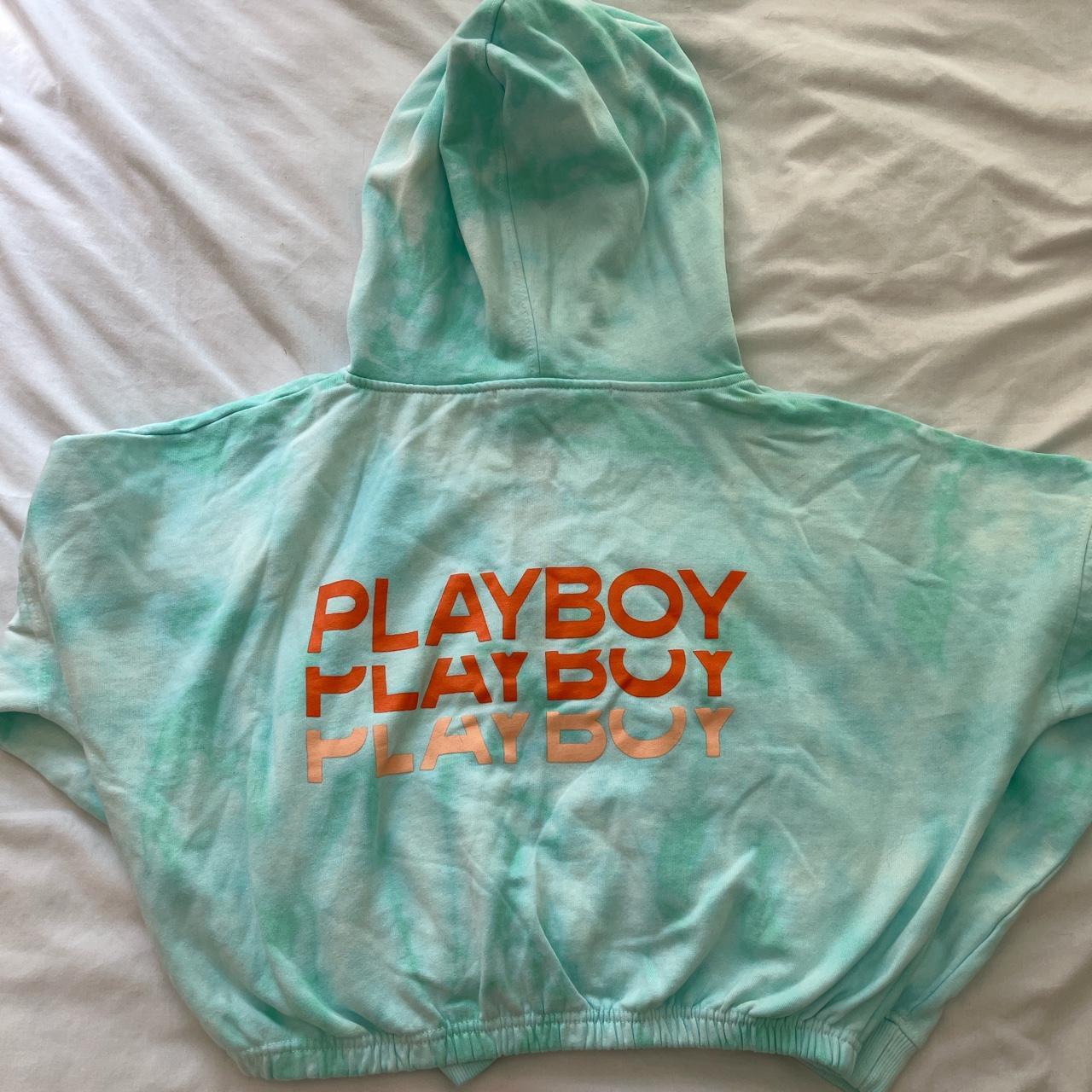 Playboy x Missguided cropped tie dye zip hoodie... Depop