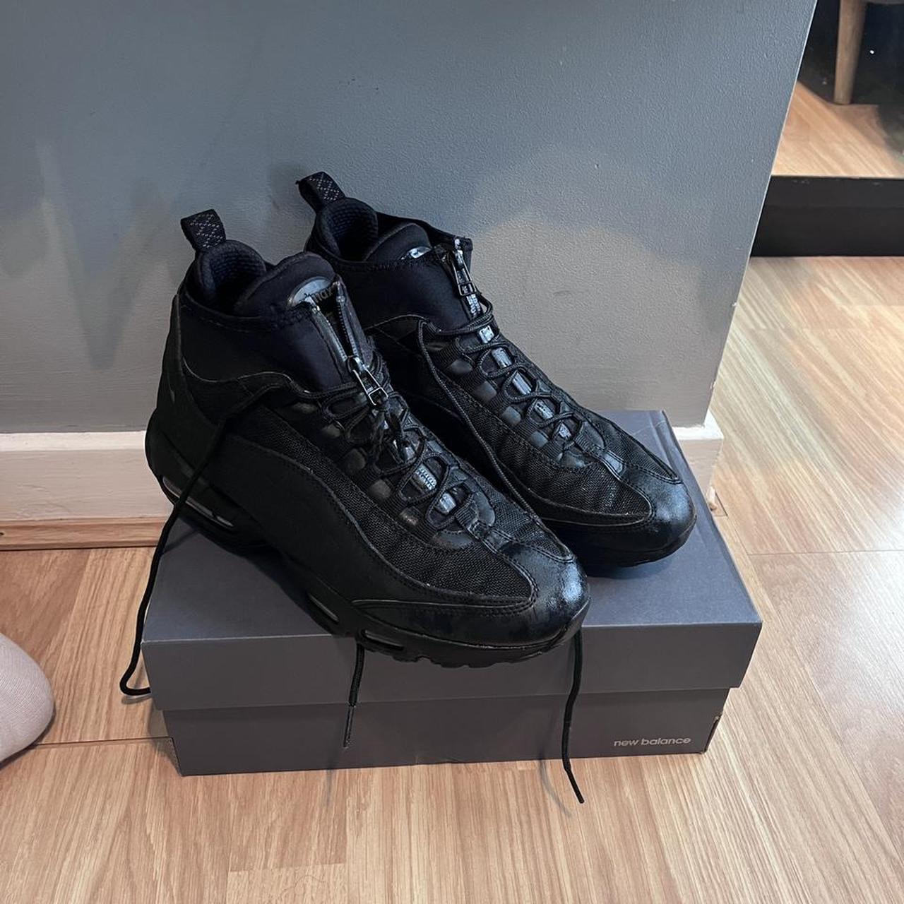 Nike air max 95 sneaker boot Triple black Size... - Depop