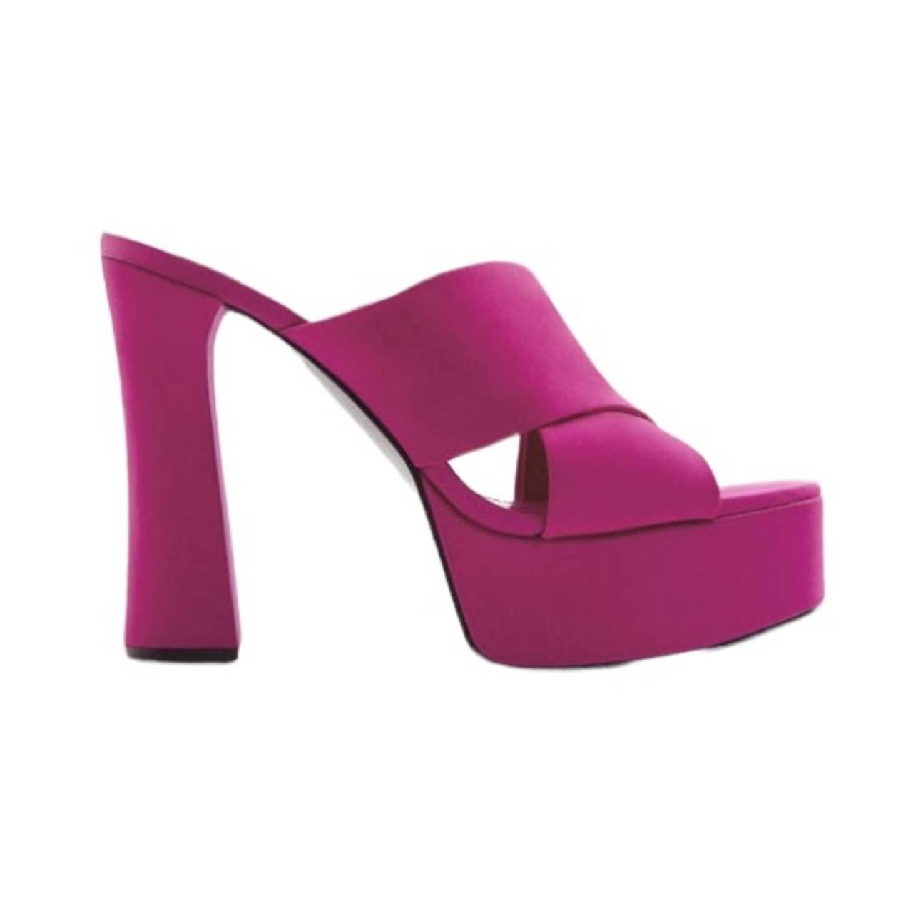 Zara High Heeled Platform Sandals.Crossed Front... Depop