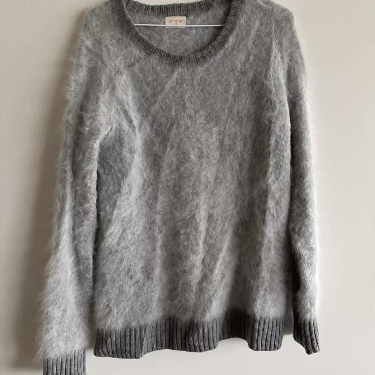 Sold. Gorman Grey Jumper sz 12. 75% angora, the trim... - Depop