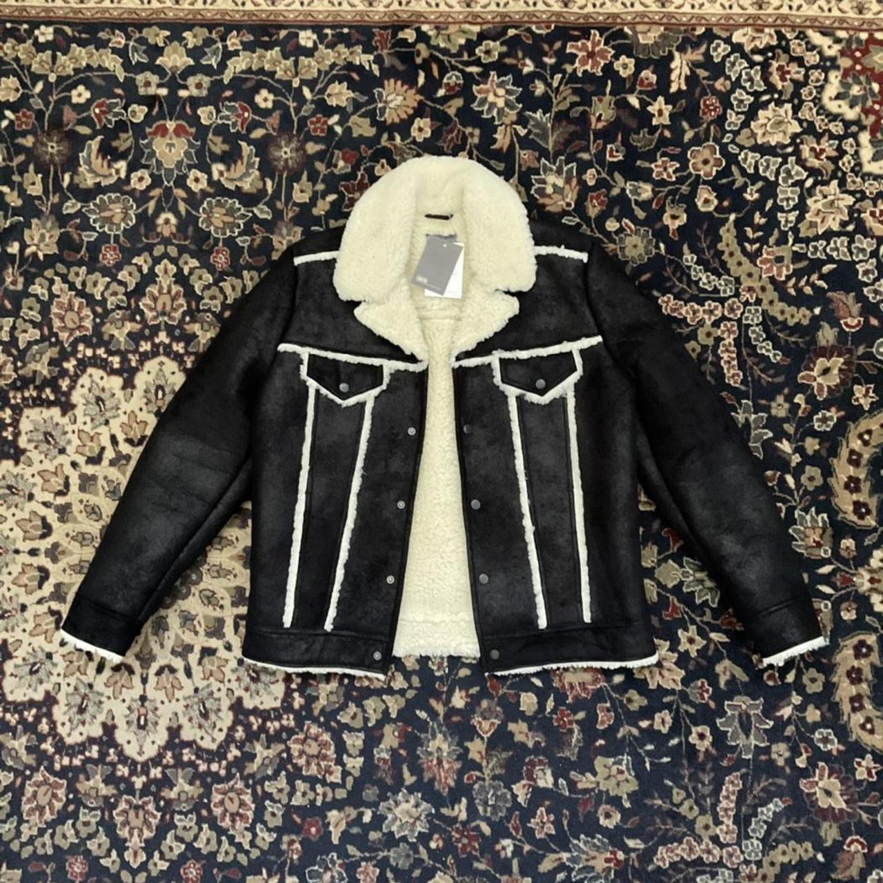 ASOS design faux sherpa suede leather jacket