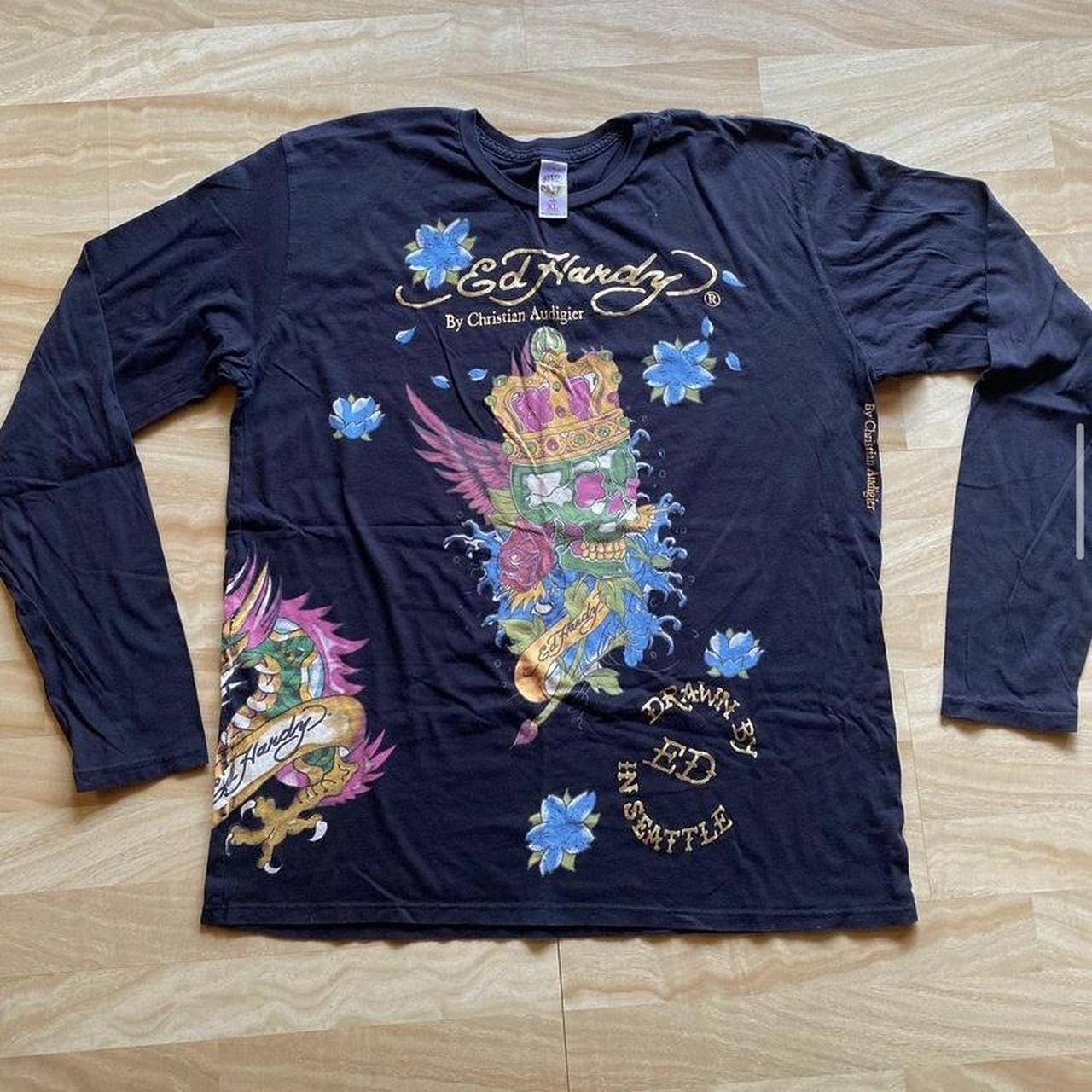 vintage men’s ed Hardy long sleeve authentic from... - Depop