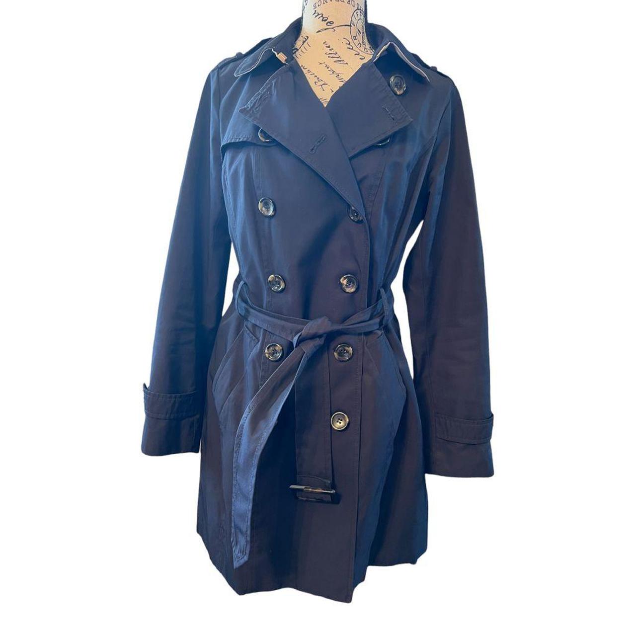 Jones New York trench coat size S in navy Raincoat... - Depop