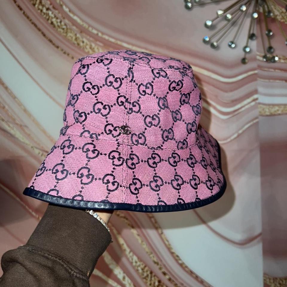 Gucci, Accessories, Nwt Rare Authentic Gucci Denim Bucket Hat W Leather  Trim