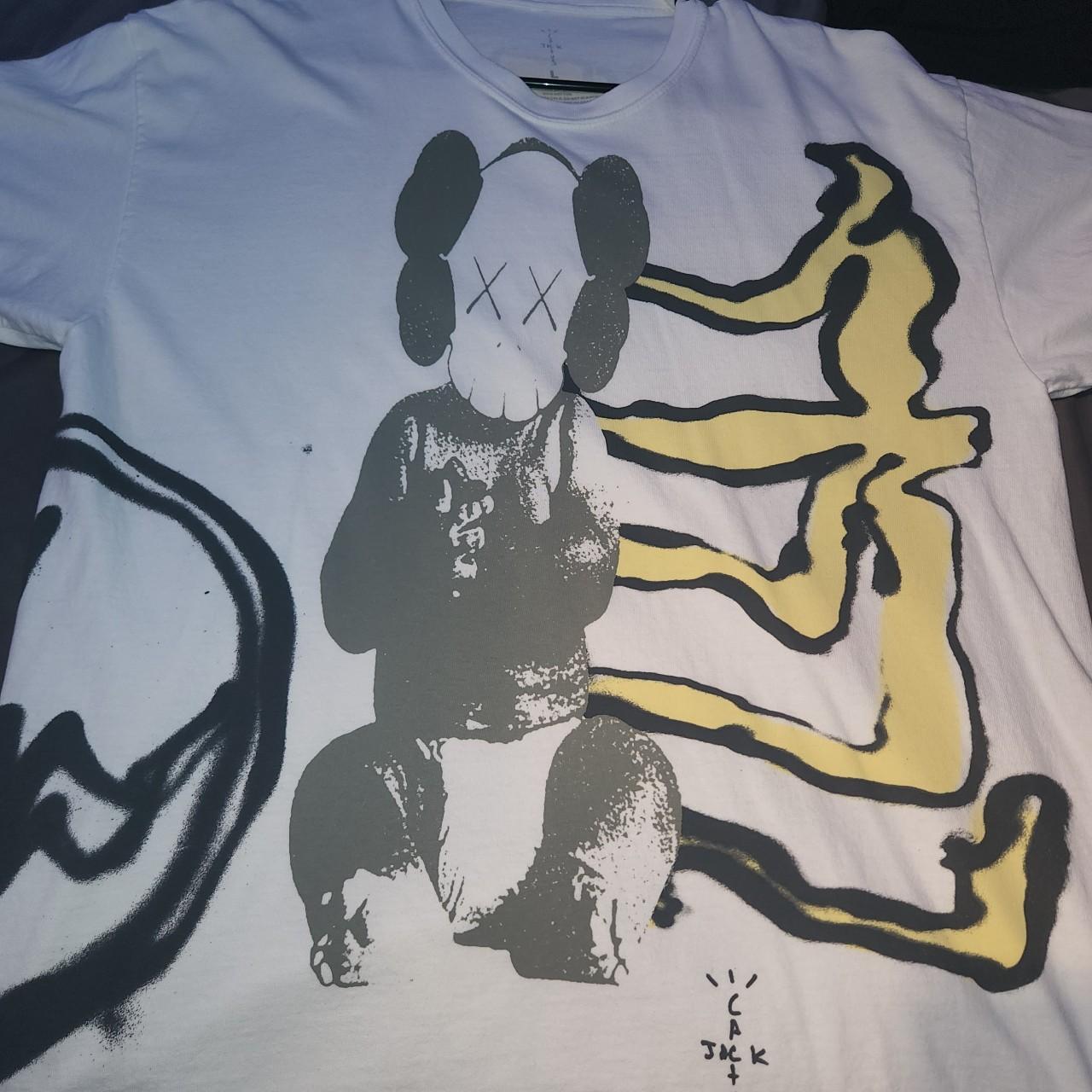 TRAVIS CACTUS JACK + KAWS FRAGMENT TEE TRAVIS SCOTT... - Depop