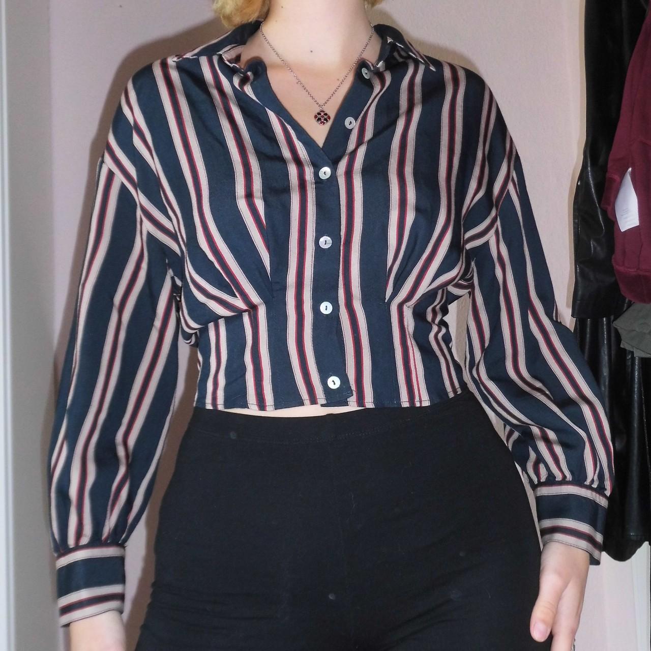 50s Inspired Blouse With Stripes X Beautifully Depop 5331